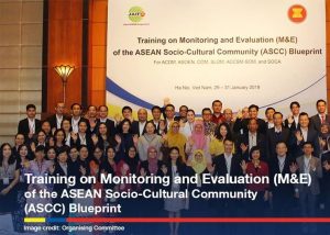 Training on Monitoring and Evaluation (M&E) of the ASEAN Socio-Cultural Community (ASCC) Blueprint