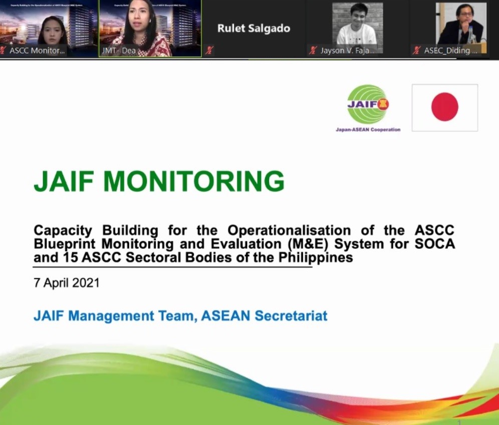 JMT Participation at the Capacity Building for the Operationalisation of the ASCC Blueprint M&E Systems for the Philippines