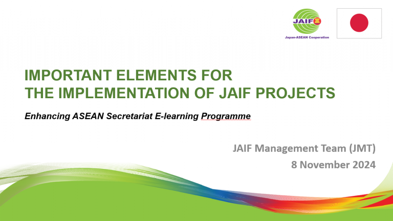 Inception Briefing on Enhancing ASEAN Secretariat E-learning Programme